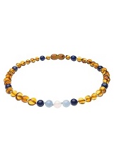 outstanding itty-bitty polished amber teething necklace for babies and children